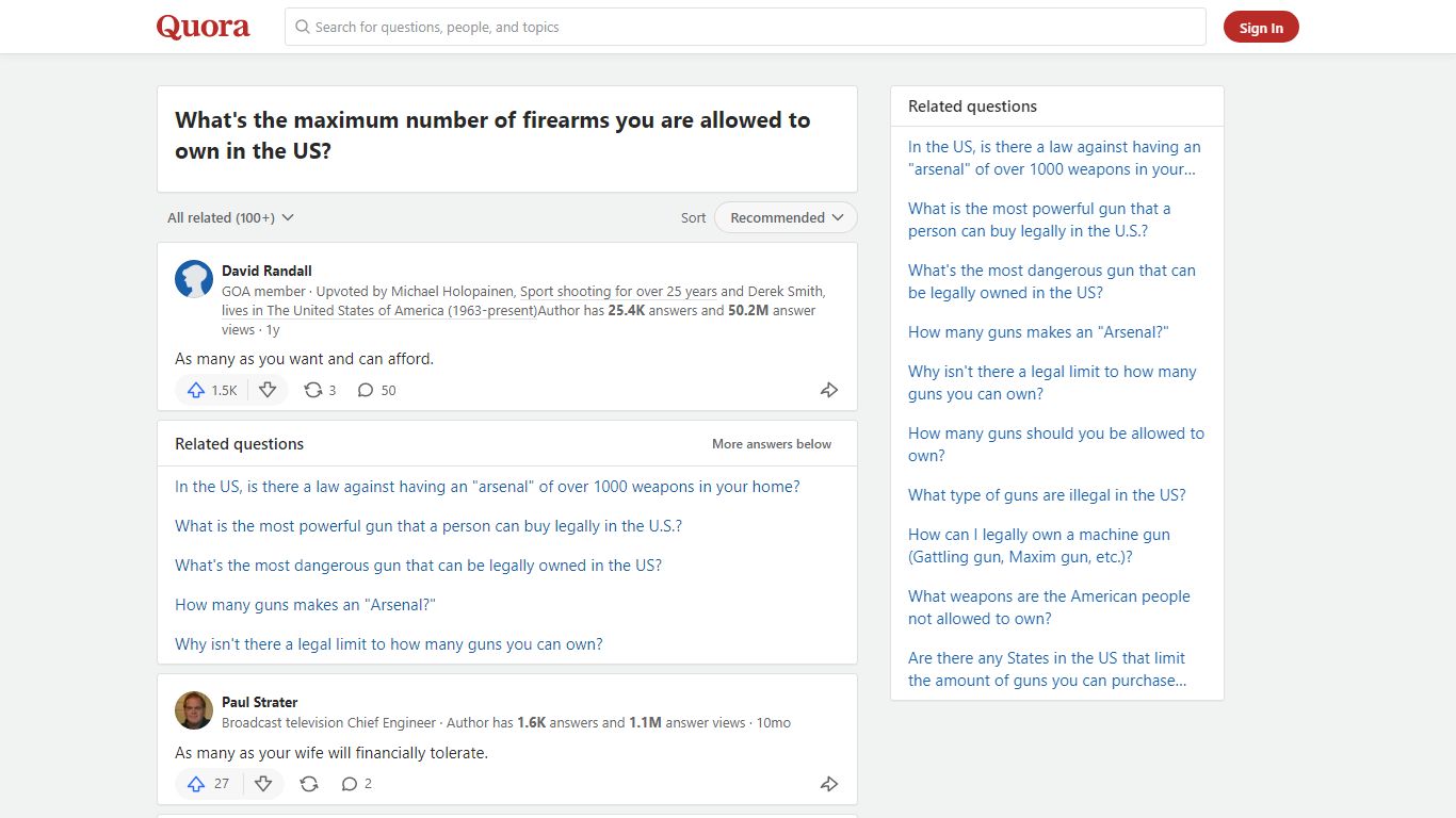 What's the maximum number of firearms you are allowed to own in ... - Quora